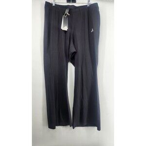 adidas Womens Black 3X Flared Small Logo Athletic Flared Pants Comfort NWT
